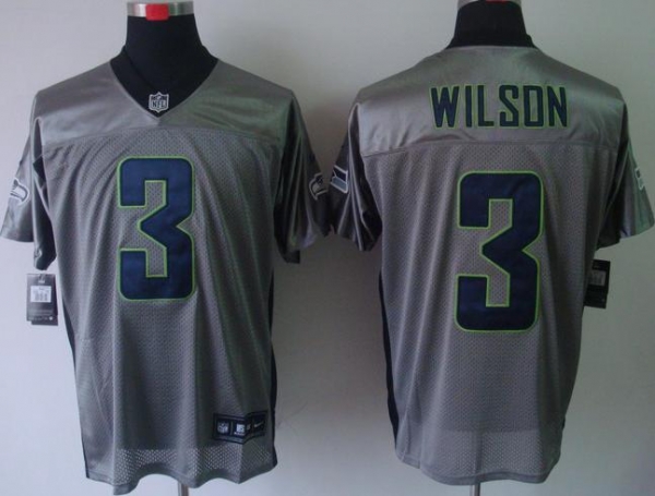 Nike Seattle Seahawks #3 Russell Wilson Grey Shadow NFL Jerseys Cheap