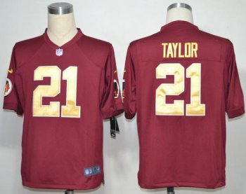 Nike Washington Redskins 21 Sean Taylor Red Game Nike NFL Jerseys Gold Numbers Cheap