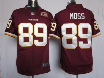 Nike Washington Redskins #89 Santana Moss Red Game NFL Jerseys W 80TH Patch Cheap