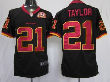 Nike Washington Redskins 21 Sean Taylor Black Game NFL Jerseys W 80TH Patch Cheap