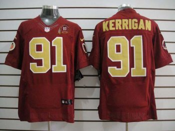 Nike Washington Redskins 91# Ryan Kerrigan Red 80th Elite Nike NFL Jerseys Gold Number Cheap