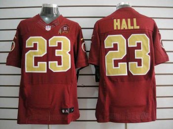 Nike Washington Redskins 23 DeAngelo Hall Red 80th Elite Nike NFL Jerseys Gold Number Cheap