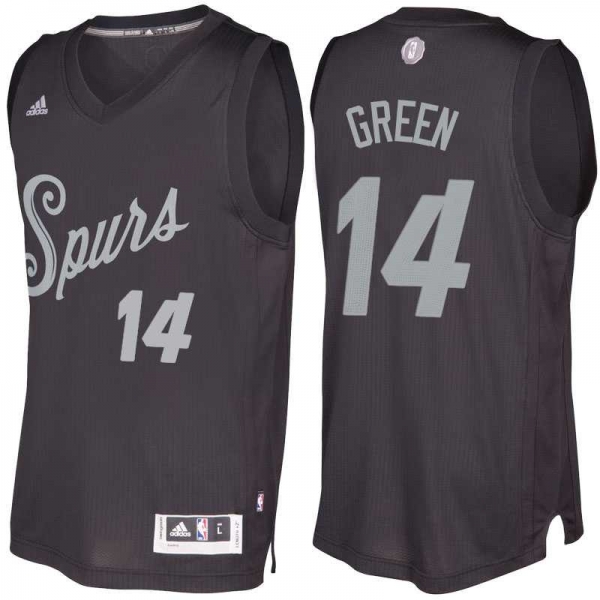 Men's San Antonio Spurs #14 Danny Green Black 2016 Christmas Day NBA Swingman Jersey