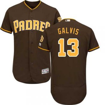 Men's San Diego Padres #13 Freddy Galvis Brown Flexbase Authentic Collection Stitched MLB Jersey