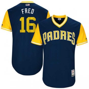 Men's San Diego Padres #16 Travis Jankowski Fred Majestic Navy 2017 Little League World Series Players Weekend Jersey