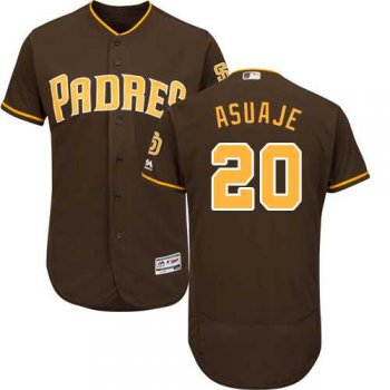 Men's San Diego Padres #20 Carlos Asuaje Brown Flexbase Authentic Collection Stitched MLB Jersey