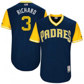 Men's San Diego Padres #3 Clayton Richard Richard Majestic Navy 2017 Little League World Series Players Weekend Jersey