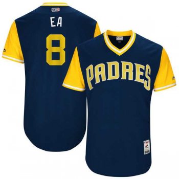 Men's San Diego Padres #8 Erick Aybar EA Majestic Navy 2017 Little League World Series Players Weekend Jersey