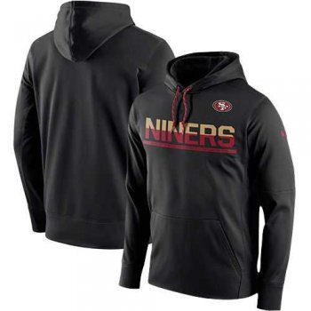 Men's San Francisco 49ers Nike Black Sideline Circuit Pullover Performance Hoodie