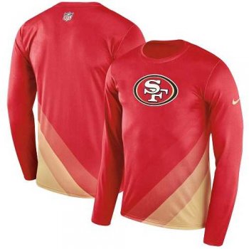 Men's San Francisco 49ers Nike Scarlet Sideline Legend Prism Performance Long Sleeve T-Shirt