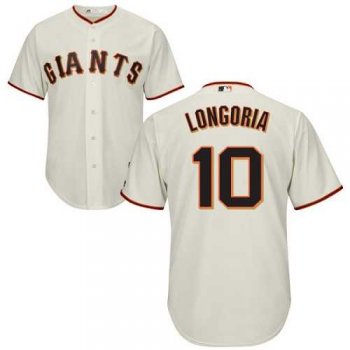 Men's San Francisco Giants #10 Evan Longoria Cream New Cool Base Stitched MLB