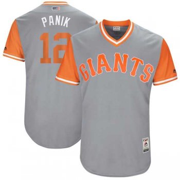 Men's San Francisco Giants #12 Joe Panik Panik Majestic Gray 2017 Little League World Series Players Weekend Jersey