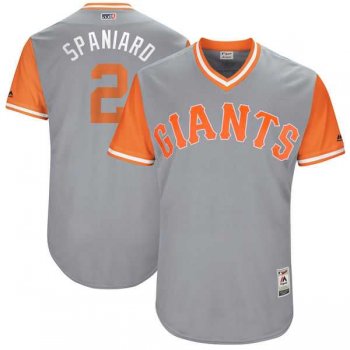 Men's San Francisco Giants #2 Denard Span Spaniard Majestic Gray 2017 Little League World Series Players Weekend Jersey