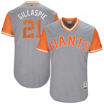 Men's San Francisco Giants #21 Conor Gillaspie Gillaspie Majestic Gray 2017 Little League World Series Players Weekend Jersey