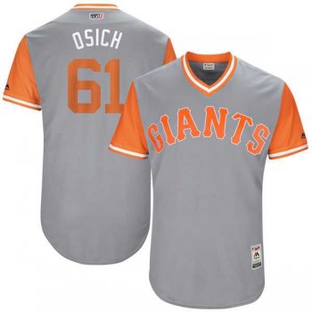 Men's San Francisco Giants #61 Josh Osich Osich Majestic Gray 2017 Little League World Series Players Weekend Jersey