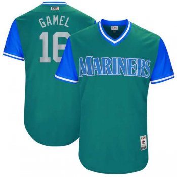 Men's Seattle Mariners #16 Ben Gamel Gamel Majestic Aqua 2017 Little League World Series Players Weekend Jersey