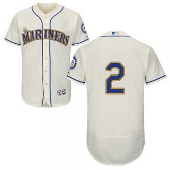 Men's Seattle Mariners #2 Jean Segura Cream Flexbase Authentic Collection Stitched MLB Jersey