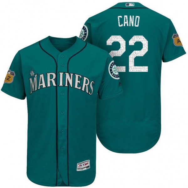 Men's Seattle Mariners #22 Robinson Cano 2017 Spring Training Flex Base Authentic Collection Stitched Baseball Jersey