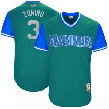 Men's Seattle Mariners #3 Mike Zunino Zunino Majestic Aqua 2017 Little League World Series Players Weekend Jersey