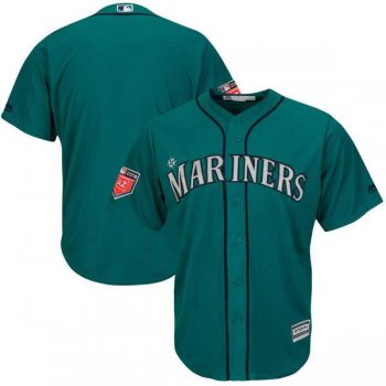 Men's Seattle Mariners Customized Majestic Aqua 2018 Spring Training Cool Base Team Jersey