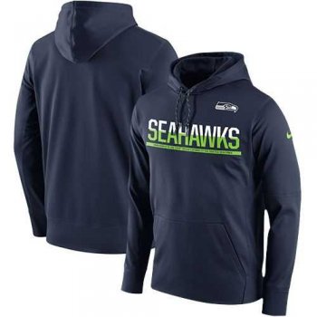 Men's Seattle Seahawks Nike College Navy Sideline Circuit Pullover Performance Hoodie