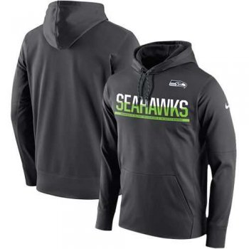 Men's Seattle Seahawks Nike Sideline Circuit Anthracite Pullover Hoodie