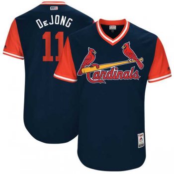 Men's St. Louis Cardinals #11 Paul DeJong DeJong Majestic Navy 2017 Little League World Series Players Weekend Jersey