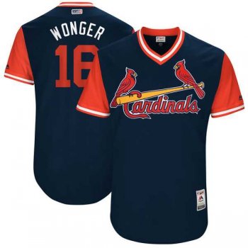 Men's St. Louis Cardinals #16 Kolten Wong Wonger Majestic Navy 2017 Little League World Series Players Weekend Jersey