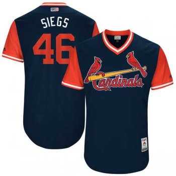 Men's St. Louis Cardinals #46 Kevin Siegrist Siegs Majestic Navy 2017 Little League World Series Players Weekend Jersey