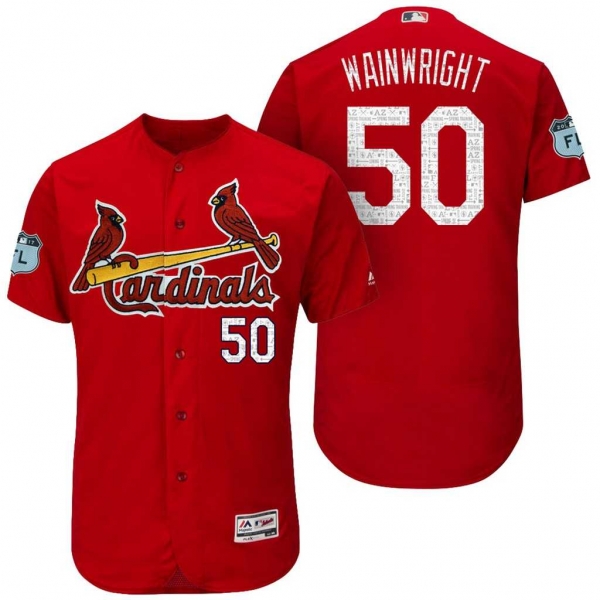 Men's St.Louis Cardinals #50 Adam Wainwright 2017 Spring Training Flex Base Authentic Collection Stitched Baseball Jersey