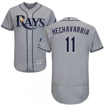 Men's Tampa Bay Rays #11 Adeiny Hechavarria Grey Flexbase Authentic Collection Stitched MLB