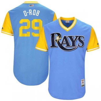 Men's Tampa Bay Rays #29 Daniel Robertson D-Rob Majestic Light Blue 2017 Little League World Series Players Weekend Jersey