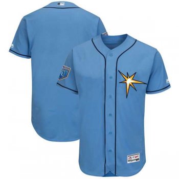 Men's Tampa Bay Rays Customized Majestic Light Blue 2018 Spring Training Flex Base Team Jersey