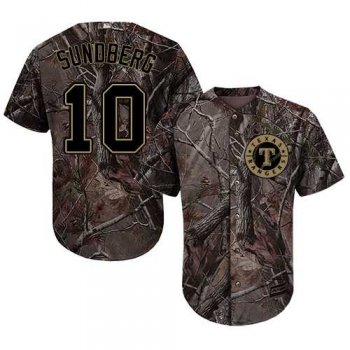 Men's Texas Rangers #10 Jim Sundberg Camo Realtree Collection Cool Base Stitched MLB