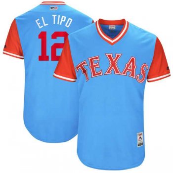 Men's Texas Rangers #12 Rougned Odor El Tipo Majestic Light Blue 2017 Little League World Series Players Weekend Jersey