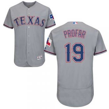 Men's Texas Rangers #19 Jurickson Profar Grey Flexbase Authentic Collection Stitched MLB