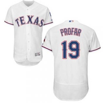 Men's Texas Rangers #19 Jurickson Profar White Flexbase Authentic Collection Stitched MLB