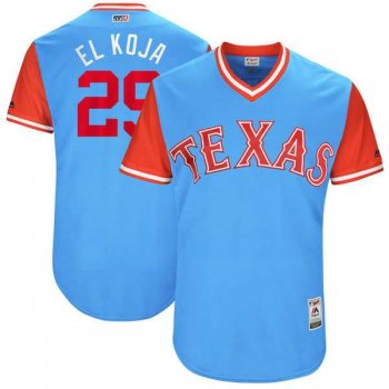 Men's Texas Rangers #29 Adrian Beltre El Koja Majestic Light Blue 2017 Little League World Series Players Weekend Jersey