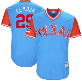 Men's Texas Rangers #29 Adrian Beltre Light Blue El Koja Players Weekend Authentic Stitched MLB