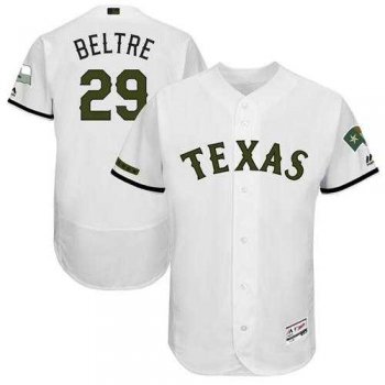 Men's Texas Rangers #29 Adrian Beltre White Flexbase Authentic Collection Memorial Day Stitched MLB Jersey