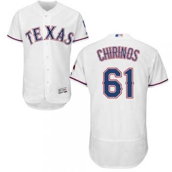 Men's Texas Rangers #61 Robinson Chirinos White Flexbase Authentic Collection Stitched MLB