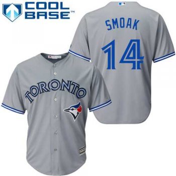 Men's Toronto Blue Jays #14 Justin Smoak Grey New Cool Base Stitched MLB Jersey