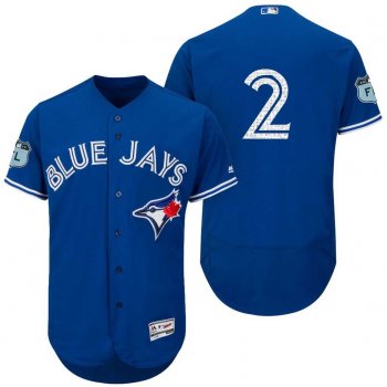 Men's Toronto Blue Jays #2 Troy Tulowitzki 2017 Spring Training Flex Base Authentic Collection Stitched Baseball Jersey