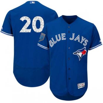 Men's Toronto Blue Jays #20 Josh Donaldson Majestic Royal 2018 Spring Training Flex Base Player Jersey