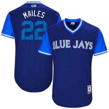 Men's Toronto Blue Jays #22 Luke Maile Mailes Majestic Royal 2017 Little League World Series Players Weekend Jersey