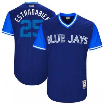 Men's Toronto Blue Jays #25 Marco Estrada Estradabien Majestic Royal 2017 Little League World Series Players Weekend Jersey