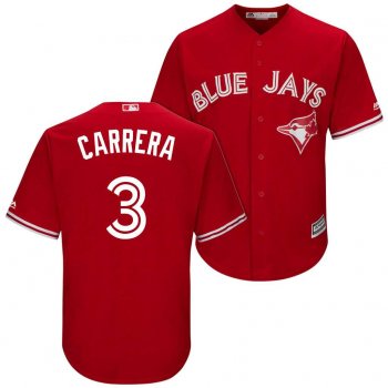 Men's Toronto Blue Jays #3 Ezequiel Carrera Red Cool Base Stitched MLB Jersey