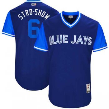 Men's Toronto Blue Jays #6 Marcus Stroman Stro-Show Majestic Royal 2017 Little League World Series Players Weekend Jersey