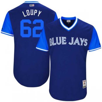 Men's Toronto Blue Jays #62 Aaron Loup Loupy Majestic Royal 2017 Little League World Series Players Weekend Jersey