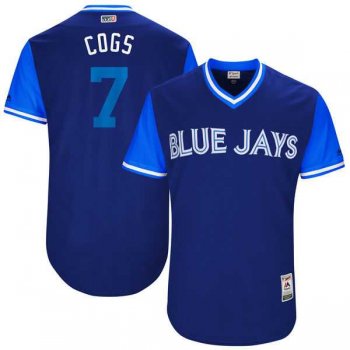 Men's Toronto Blue Jays #7 Chris Coghlan Cogs Majestic Royal 2017 Little League World Series Players Weekend Jersey